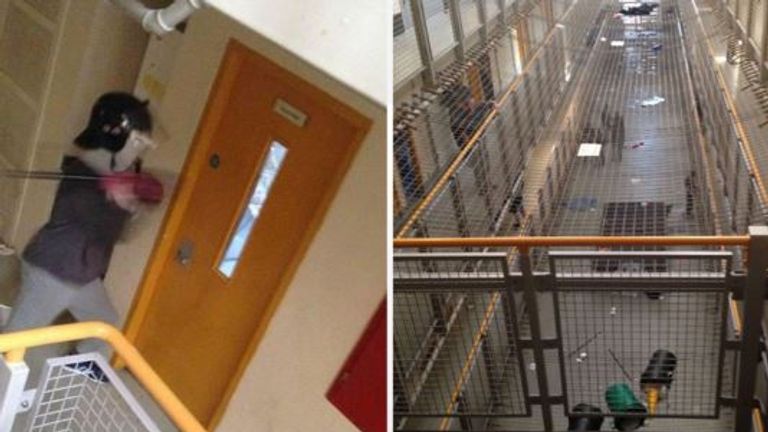 Scenes from inside Birmingham prison when rioting broke out in 2016