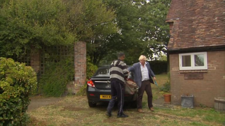 Boris Johnson returns home after making the burka comments