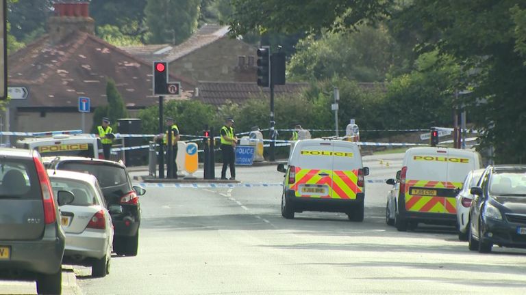 A police cordon at the site of the crash