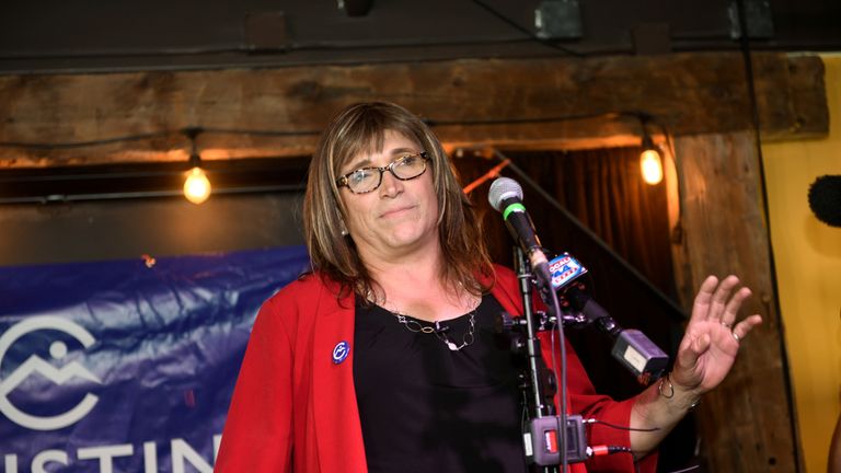 Ms Hallquist at her election night party 