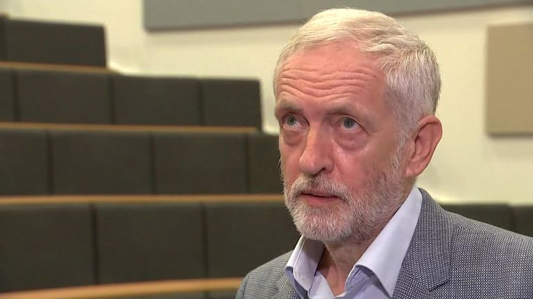 Jeremy Corbyn rolls his eyes as he is asked about his attendance at a Palestinian memorial 