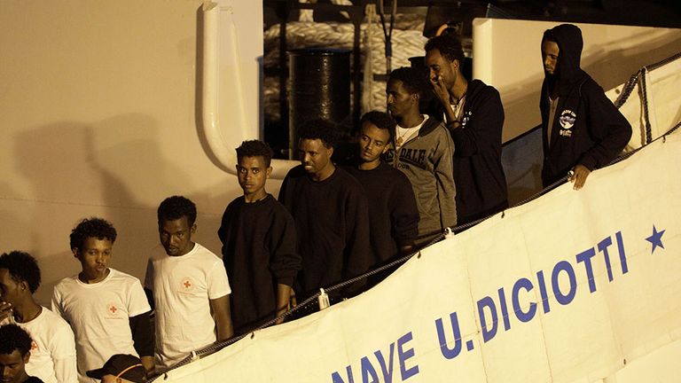 The migrants are allowed to disembark the Diciotti coastguard ship after 10 days