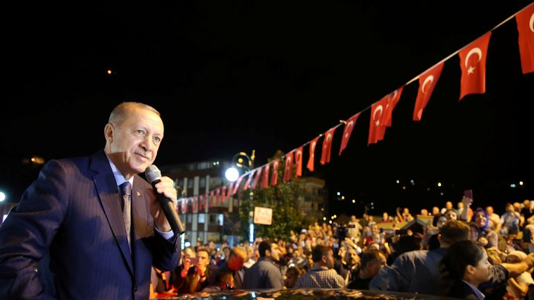 President Erdogan made his comments while addressing supporters in Rize