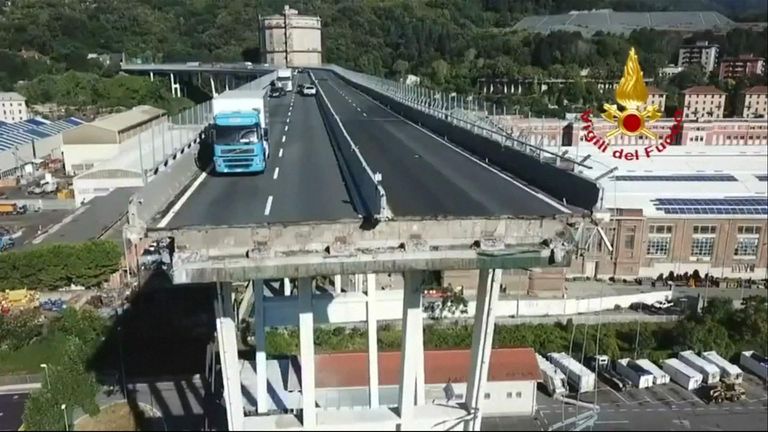 Rescue and recovery operations were underway in Genoa  after at least 39 people died when a motorway bridge collapsed