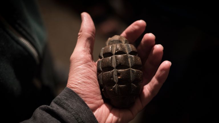 The grenades are believed to come from the former Yugoslavia