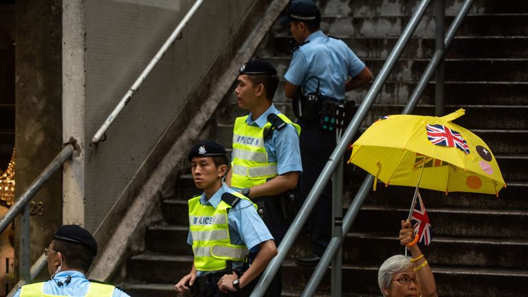 A pro-democracy protester in Hong Kong