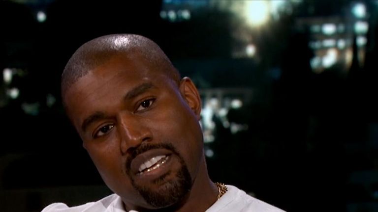 Kanye West on Jimmy Kimmel Live! Pic: ABC