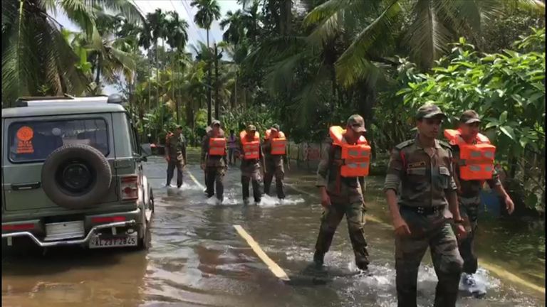 Soldiers in Kerala have been helping flood victims 