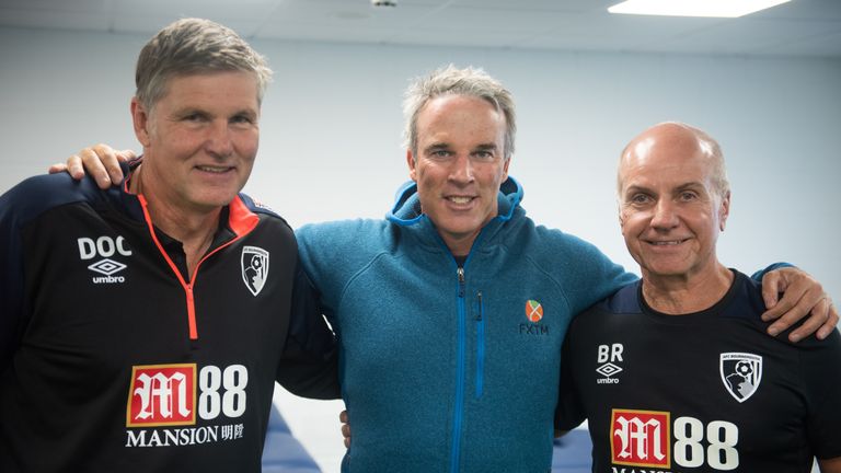 Lewis with members of Bournemouth football club&#39;s support team