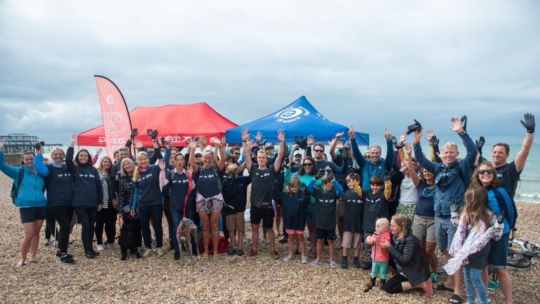 Lewis Pugh and friends in Brighton