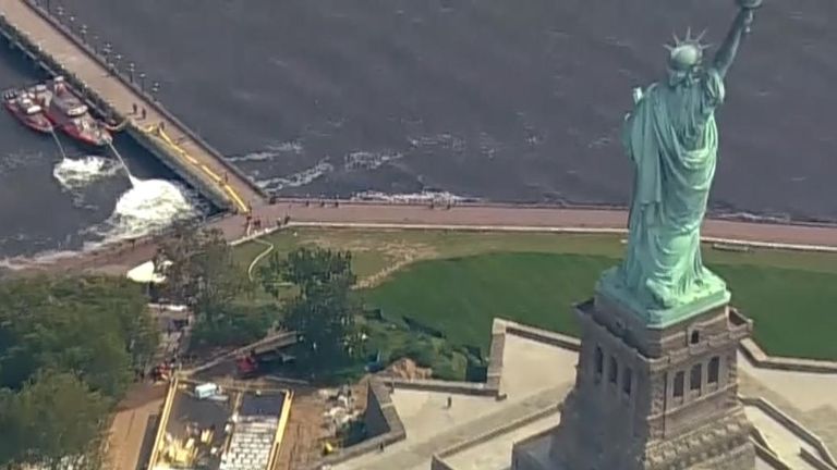 Gas canister fire sparks Liberty Island evacuation