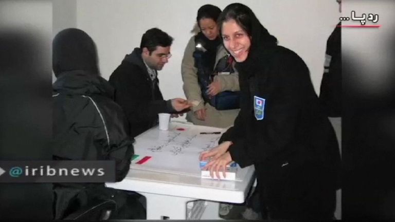 A picture of Nazanin Zaghari-Ratcliffe shown on Iranian state TV as part of a report making fresh allegations against her