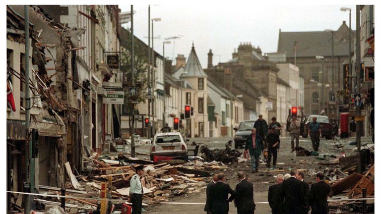 The street in Omagh before it was devastated by a bomb