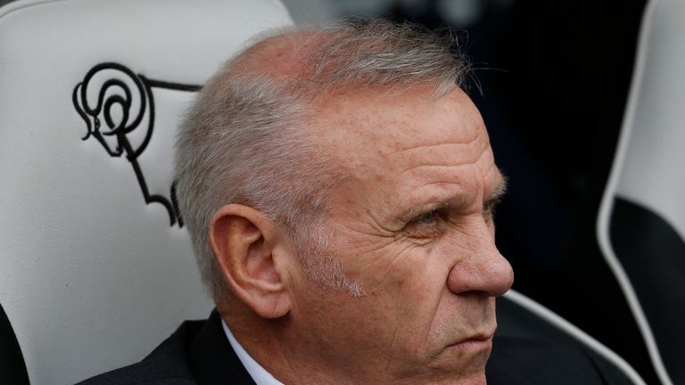 DERBY, ENGLAND - APRIL 09: Peter Reid, part of the Bolton coaching staff during the Sky Bet Championship match between Derby County and Bolton Wanderers at the iPro Stadium on April 09, 2016 in Derby, United Kingdom. (Photo by Alan Crowhurst/Getty Images)