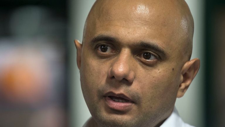 Home Secretary Sajid Javid