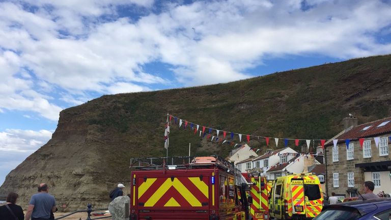 Police, fire, ambulance, air ambulance and coastguard all attended the incident. Pic: @screenhouseprod