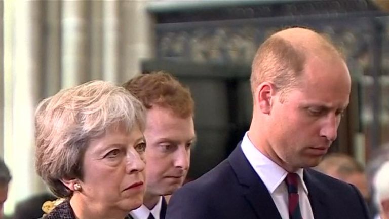 Prince William and Theresa May attend commemorative service marking the centenary of the Battle of Amiens