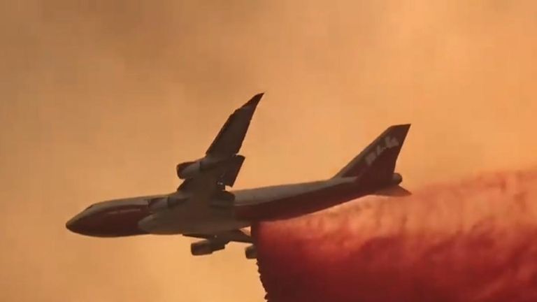 Air tankers deployed to combat wildfires in California