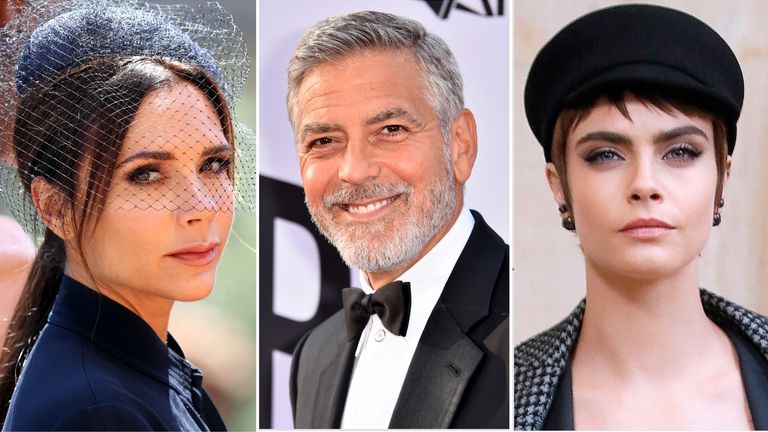 Victoria Beckham, Cara Delevingne, and George Clooney