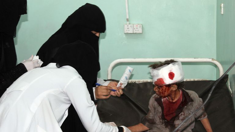 A number of children died and were injured following an air strike in Yemen