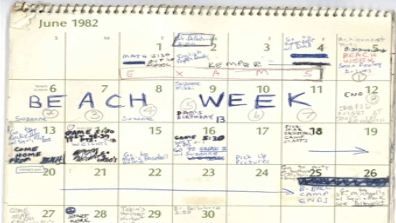 Brett Kavanaugh shares 1982 calendar pages with Senate judiciary