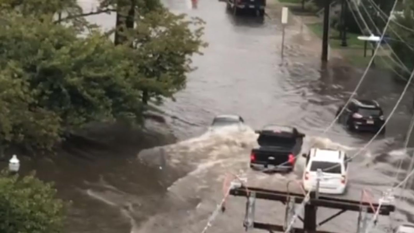 Cars engulfed by floodwater in Connecticut US News Sky News