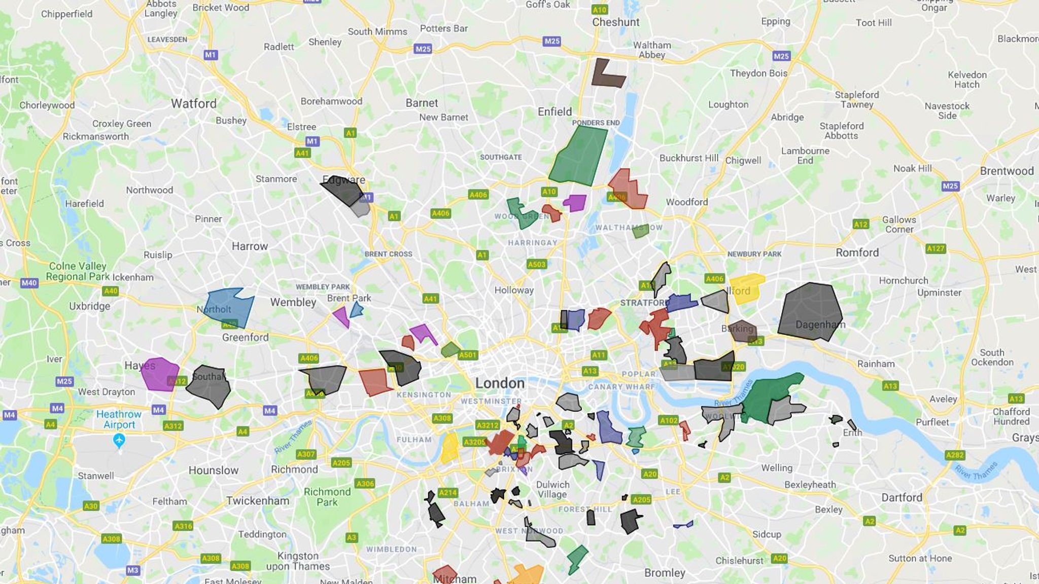 London Map Shows Territories Of Dozens Of Gangs Uk News Sky News