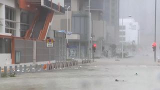 Hong Kong battered by typhoon