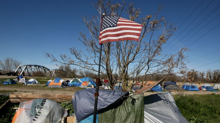 Homeless camp in California 