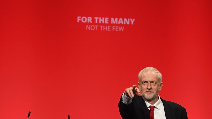 Labour Leader Jeremy Corbyn addresses delegates on the final day of the Labour Party conference