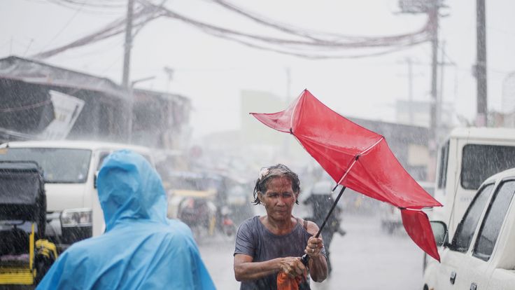 Heavy rains caused by Typhoon Mangkhut in Manila