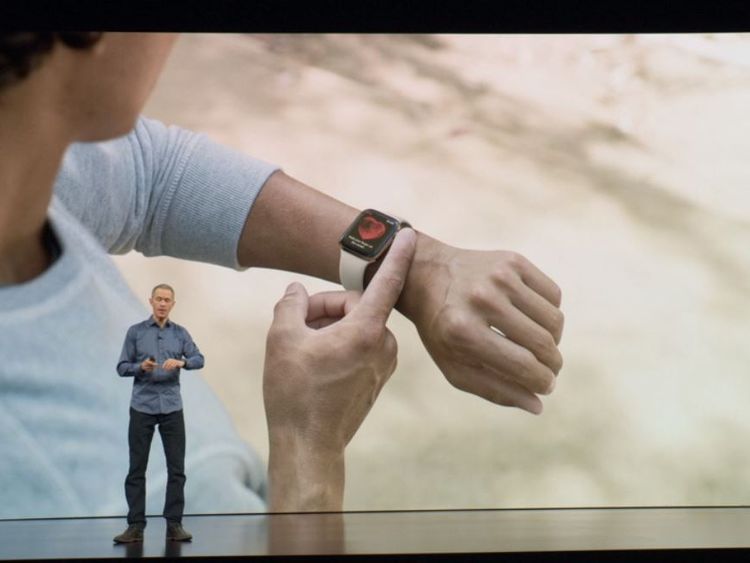 The Apple Watch Series 4 being introduced at Apple's special event