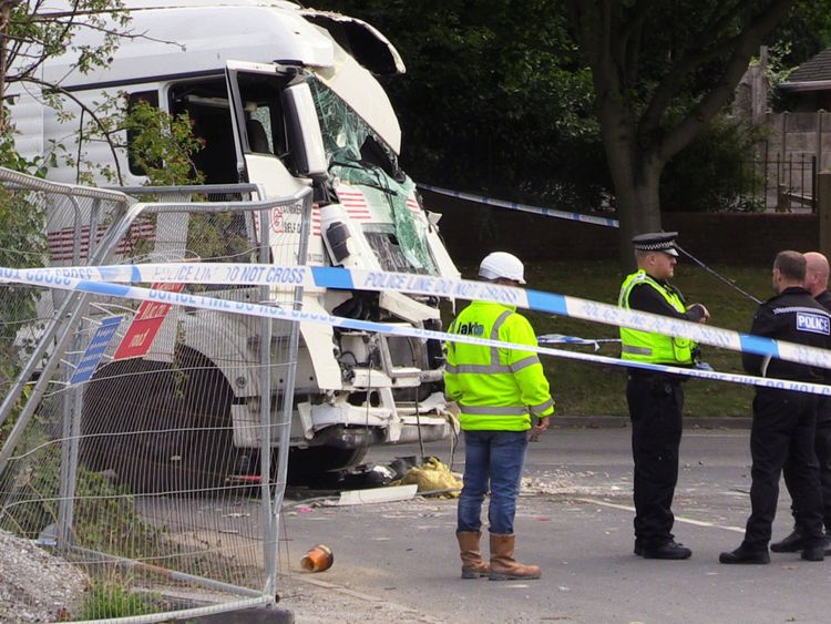 The white truck had been involved in a crime before the crash, according to police