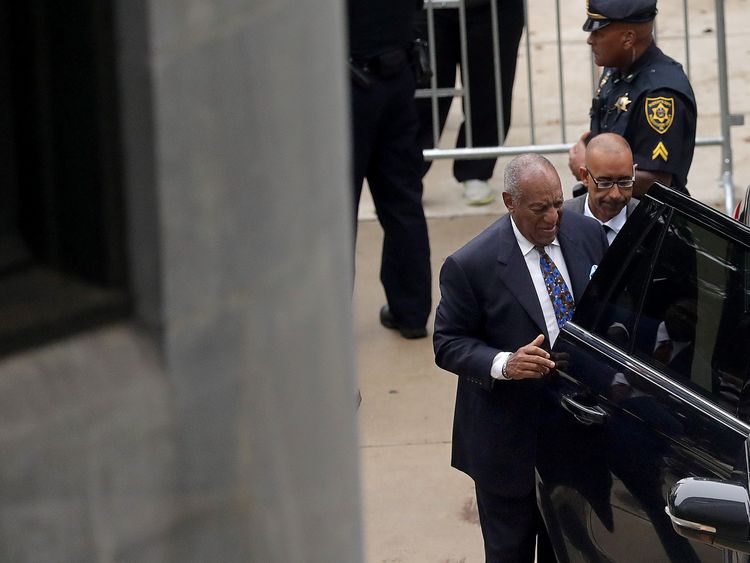 Bill Cosby arrives at the Montgomery County Courthouse for sentencing in his sexual assault trial in Norristown, Pennsylvania