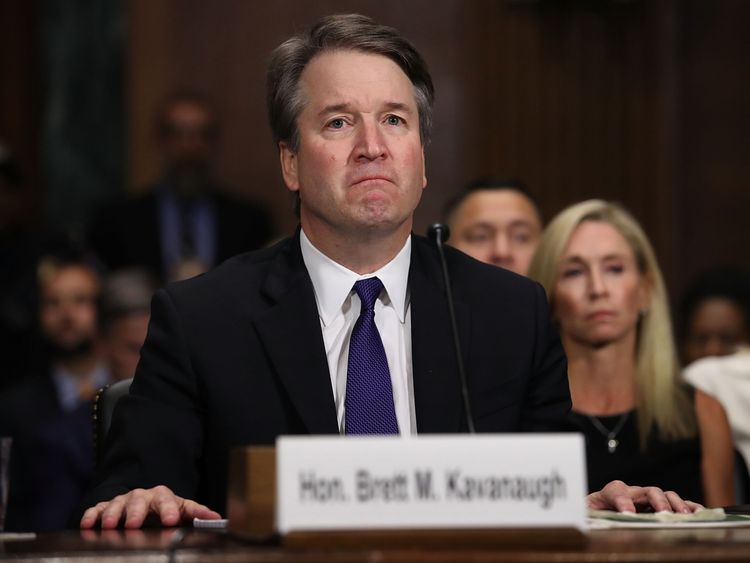 Brett Kavanaugh fought back tears during parts of his evidence