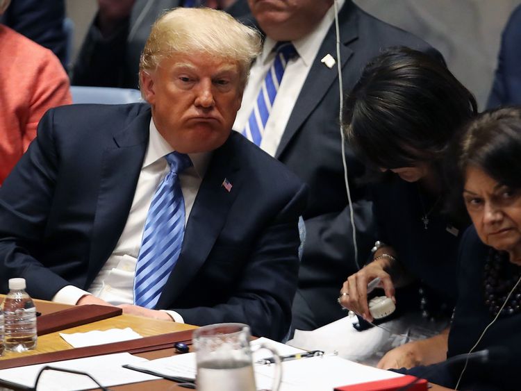 Mr Trump took aim at China at the UN Security Council meeting