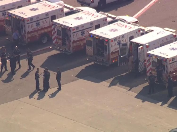 Dozens of ambulances met the aircraft 