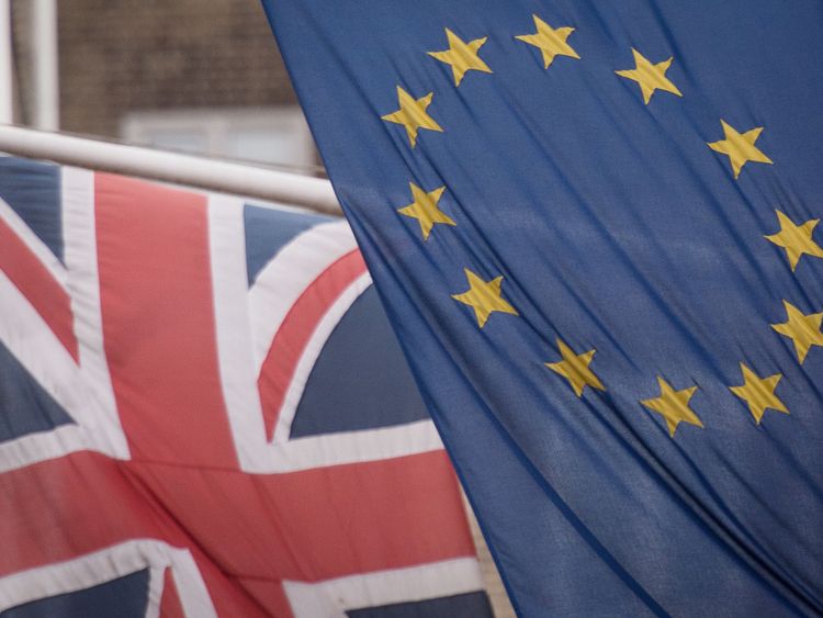 EU and Union flags together
