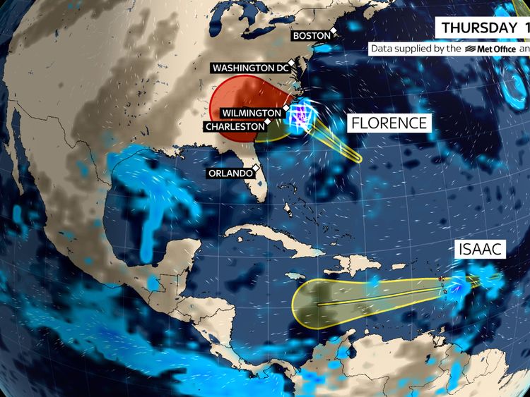 This is where Hurricane Florence is expected to be tomorrow