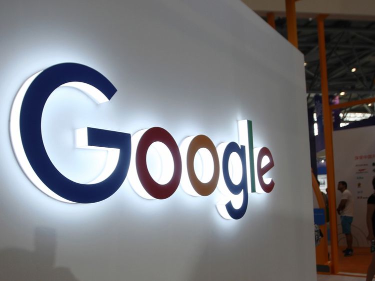 This photo taken on August 23, 2018 shows the Google logo on display at the Smart China Expo at Chongqing International Expo Center in southwest China's Chongqing. (Photo by STR / AFP) / China OUT (Photo credit should read STR/AFP/Getty Images)
