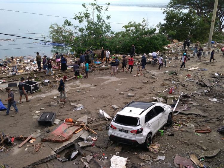 The earthquake and tsunami hit Palu on Sulawesi island