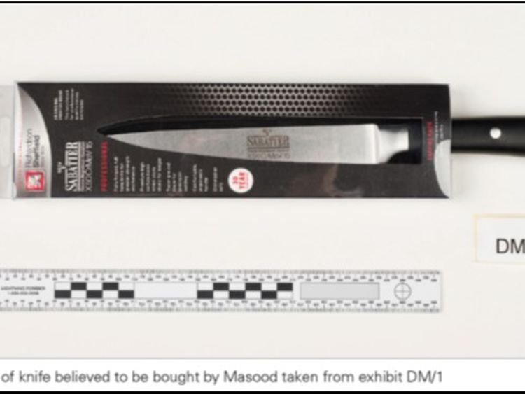 Police have released an image of the brand of knife Masood is believed to have bought