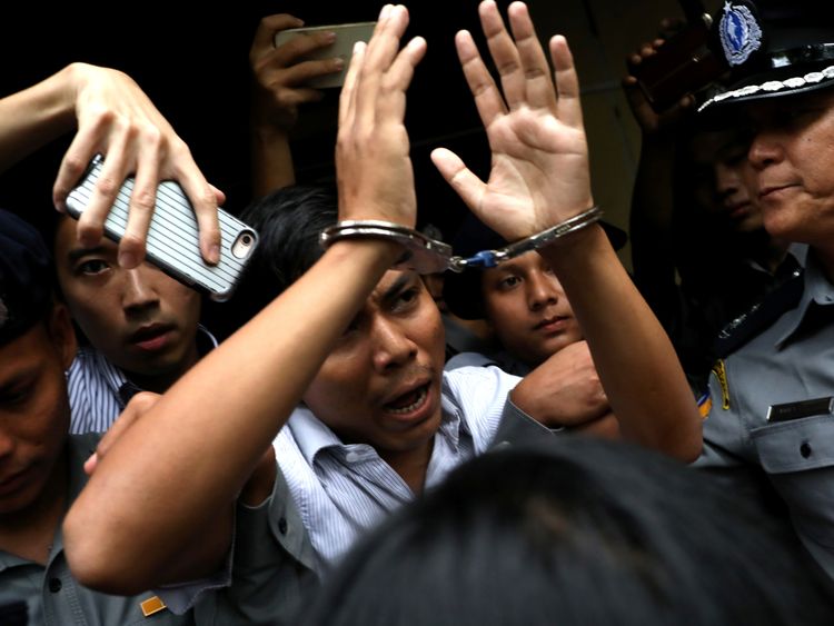 Kyaw Soe Oo leaves court after his verdict announcement 