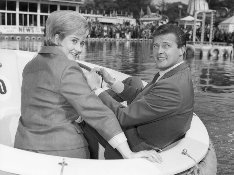 Liz Fraser with actor Roger Moore in May 1966