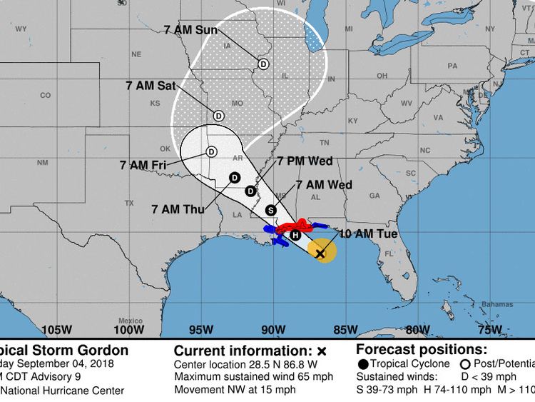 Emergency as Tropical Storm Gordon heads for Gulf Coast Emergency as Tropical Storm Gordon heads for Gulf Coast