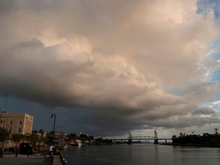 Hurricane Florence is closing in, with large clouds gathering over North Carolina