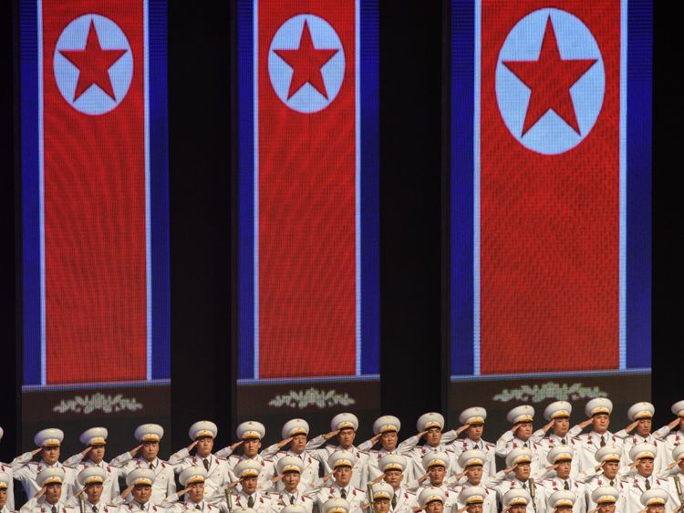 N Korea holds military parade without advanced missiles