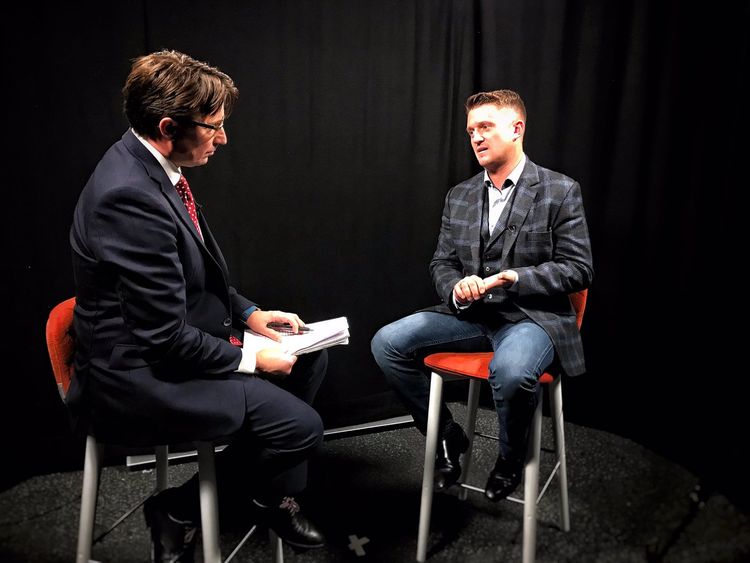 Tommy Robinson told Sky News he doesnât care whether his message 'incites fear' of Muslims