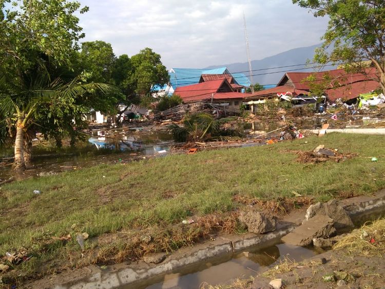 The aftermath of the tsunami in Palu