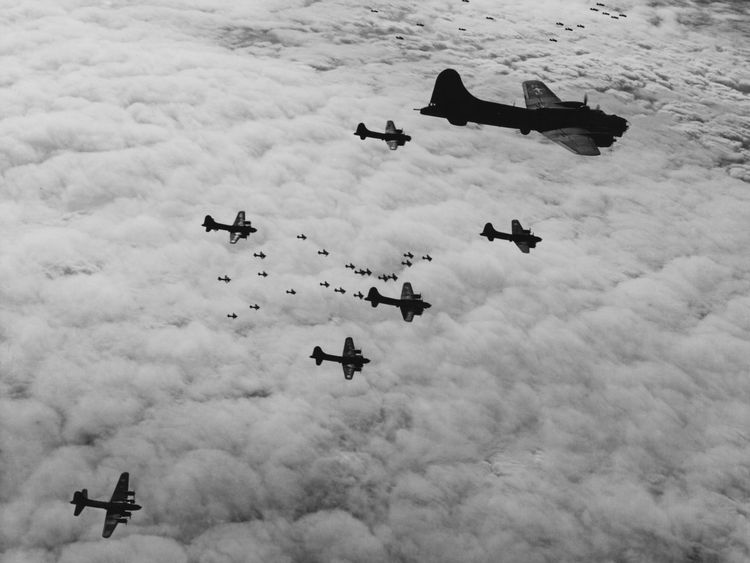 US bombers over Germany preparing for a strike against the Wilhelmshaven naval base
